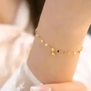 Gelang Titanium Anti Karat Pecah Kopi Simple Elegan dengan Desain Minimalis dan Tahan Lama untuk Tampilan Mewah