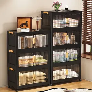 （Ukuran besar）Lemari Penyimpanan Lipat Rak Penyimpanan Multi-lapis Lemari Snack Plastik Lemari Penyimpanan Anak