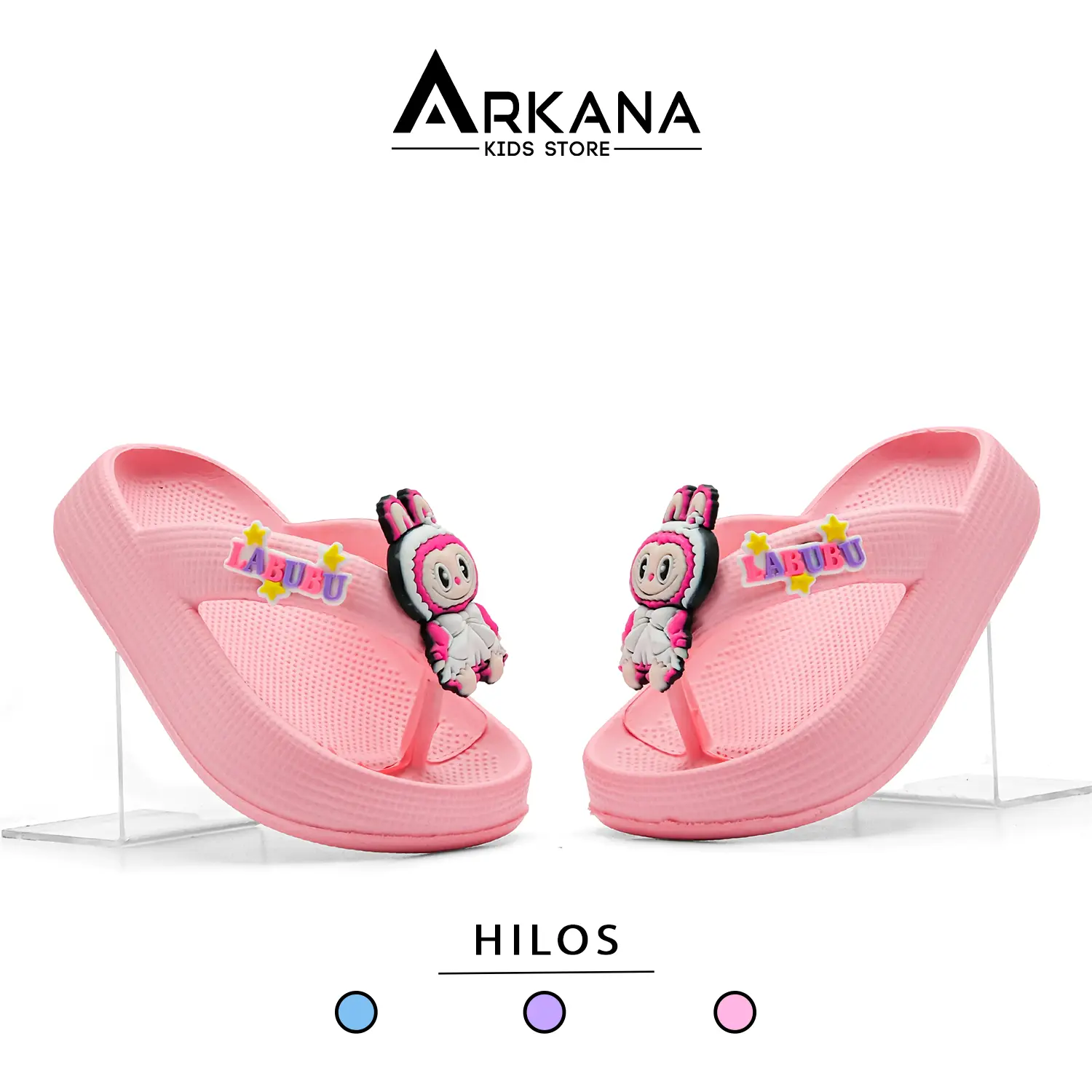 New Sandal Jepit Anak Perempuan Model Jepit Karakter Labubu 3 - 8 Tahun Hilos - Arkana Kids Store