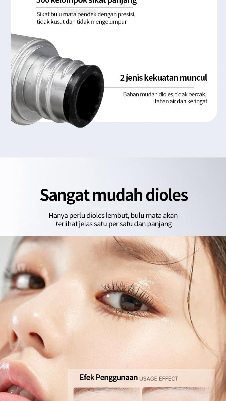 BOQILYNE Maskara 2 Head Viral! Sikat Bulu Mata Membuat Bulu Tebal, Panjang & Melengkung – Tahan Keringat Tidak Luntur, Mata Lebih Besar Segar Mascara