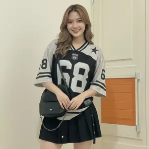 BLACK 68 Kaos Jersey Oversize Retro Boxy Shirt