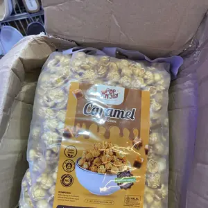 PopENjoy - [NEW] POPCORN CARAMEL 500gr | Makanan Manis Crispy Camilan Popkron Snack Jagung Sehat Premium Makanan Ringan Snack Nobar Piala Dunia