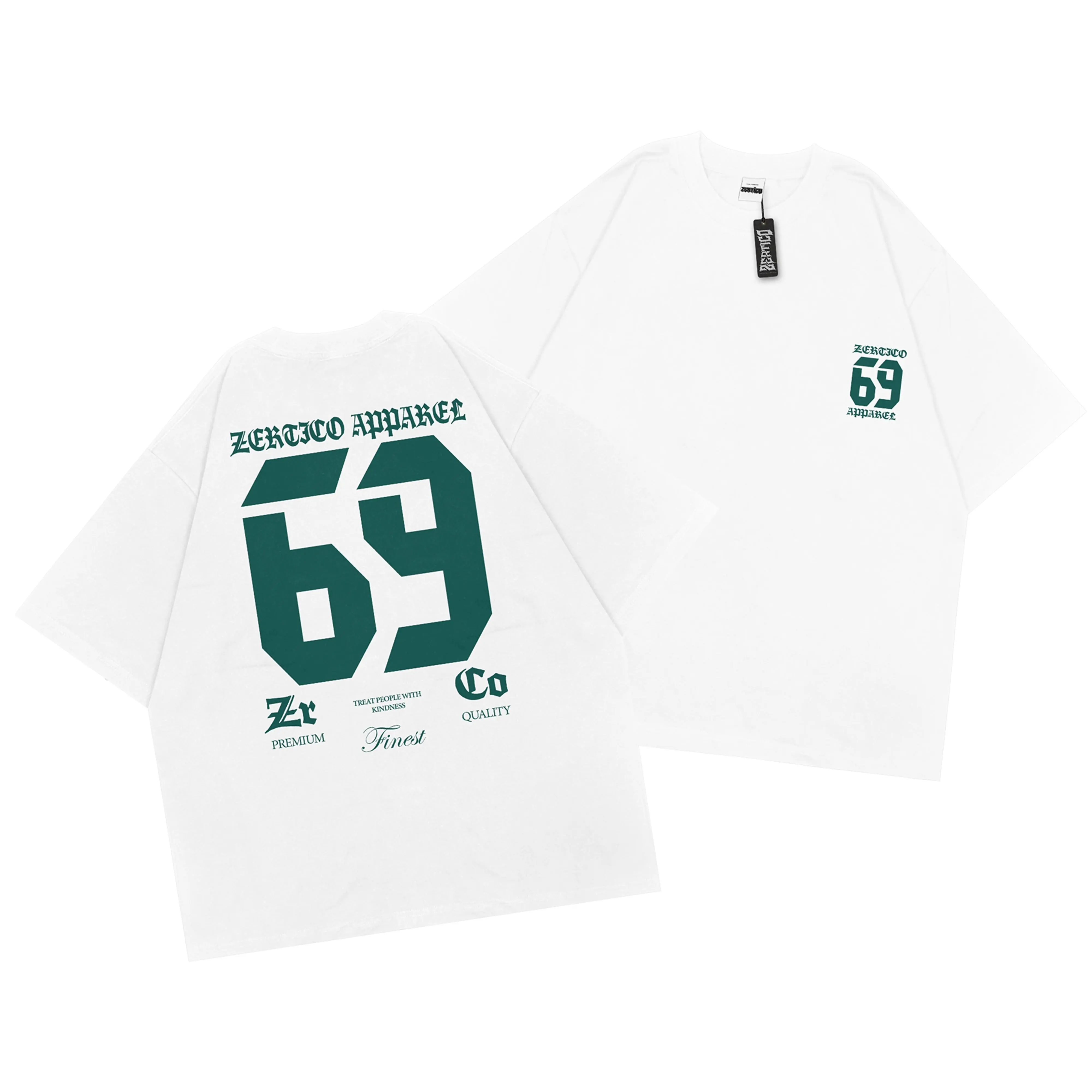 Zertico Kaos Distro 69 WHITE Pria Wanita Cotton Combed 24s Tshirt Streetwear Premium