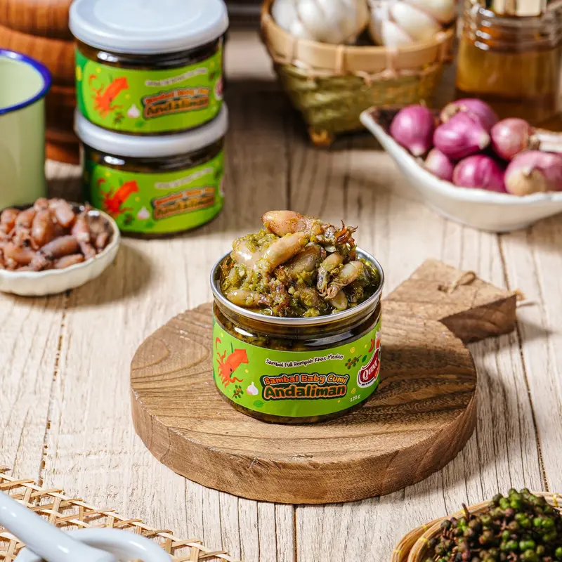 QuinnSambal - Sambal Baby Cumi Andaliman khas Medan Food Makanan 150g 1