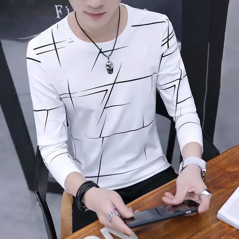 2025 Spring and Summer New Men's Long Sleeve T-Shirt Teenage Leisure Slim Fit Underwear Men's Shirt Men's Underwear
