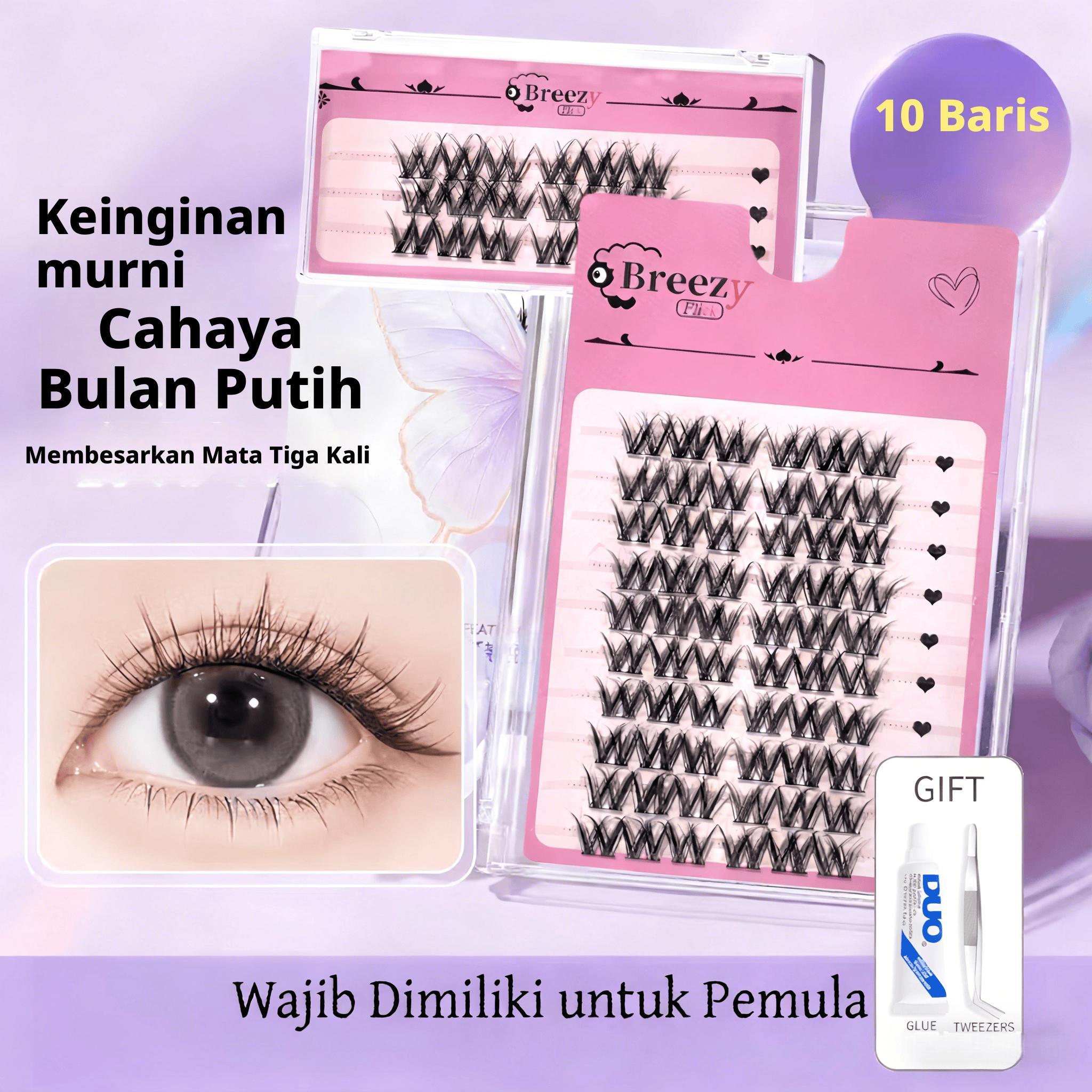 Bulu Mata 3 Langkah - Praktis Banget! Sudah termasuk Lem + Penjepit. Cocok untuk pemula!