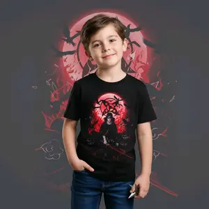 KAOS ANAK NARUTO UCHIHA ITACHI BAHAN NYAMAN DAN ADEM USIA 1-12 TAHUN Cotton Perempuan Combed Distro