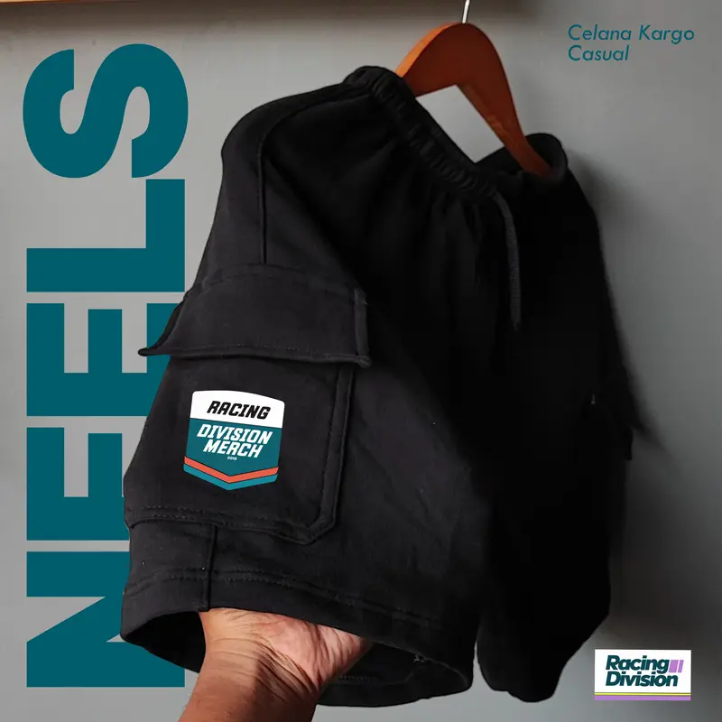 Celana cargo racing division old shortpants Brkhcustom x neels Celana Pendek Flece bahan Adem halus tebal lembut 0