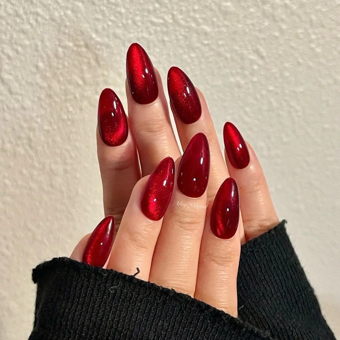 Kuku Palsu Ruby Cat eye | Press On Nails | Custom Fake Nails | Hand Made | Nail Art Murah