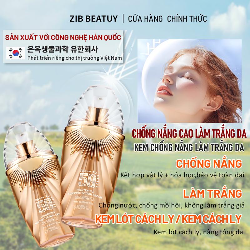Kem chống nắng dưỡng trắng da SPF50 PA+++ Chống nắng hiệu quả dưỡng ẩm kiềm dầu không trôi phù hợp cho nữ sinh viên nhân viên văn phòng