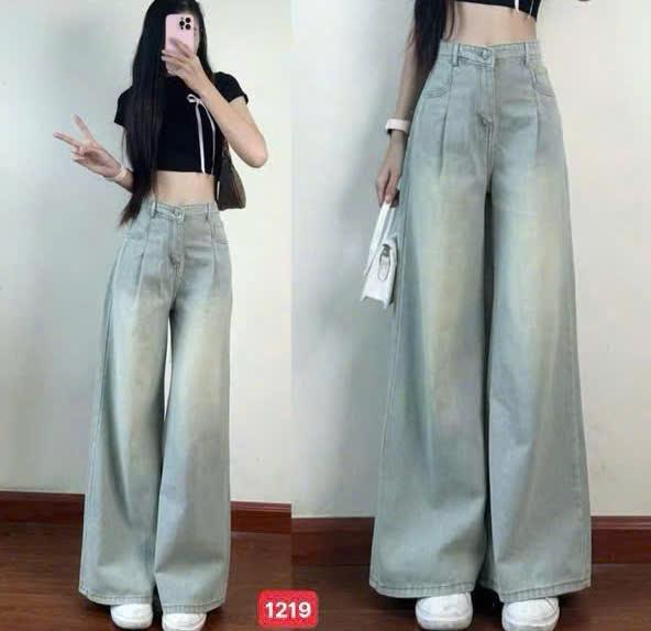 Quần Jean Nữ Dáng Suông Lưng Cao Vải Mềm Hack Dáng, Quần Baggy Jean Nữ Ống Rộng Mẫu Mới Thời Trang Anh Thư Boutique19 - BG1219