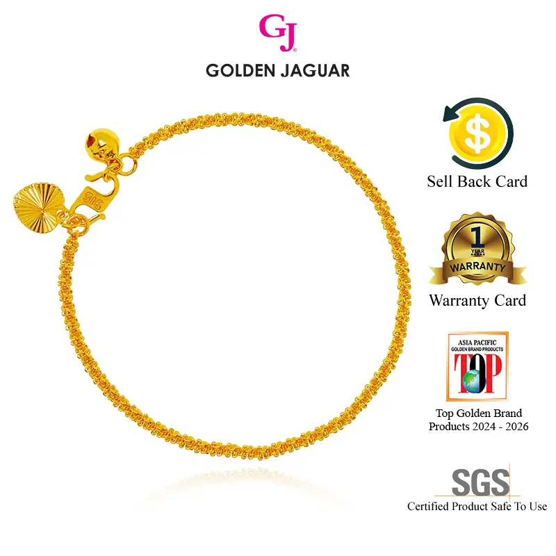 Golden Jaguar (3.36g) GJ gold plated bracelet hand bracelet corn feather 0.2cm (2660201)
