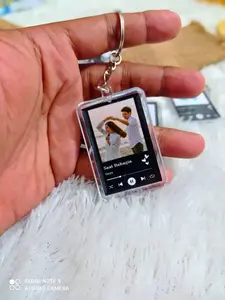 GANTUNGAN KUNCI FOTO DAN LAGU CUSTOM AKRILIK SOVENIR KEYCHAIN KPOP SPOTIFY POLOROID