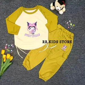 Baju Setelan Anak Perempuan Viral / Serut Sweet Kuromi Setelan Anak Bahan Babyterry 1-11 Tahun