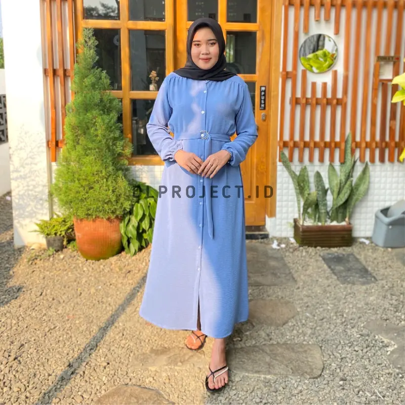 LOCCA DRESS GAMIS FULL KANCING CRINKEL AIRFLOW LD 110 | GAMIS POLOS CRINKEL | GAMIS MUSLIMAH TERBARU REMAJA | GAMIS HIJABERS WANITA | GAMIS POLOS KEKINIAN | GAMIS TERBARU REMAJA Polos Crinkle Panjang Nyaman Muslim Ibu Dewasa Cantik Menyusui 4
