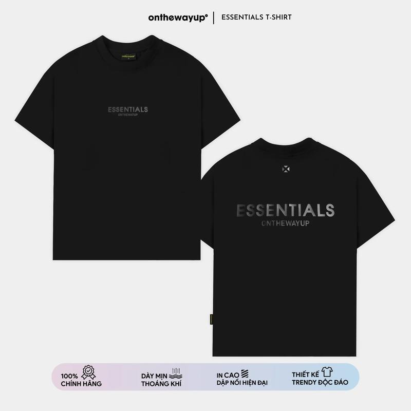 Áo Thun Cổ Tròn ONTHEWAYUP Local brand in cao nổi Essentials Premium / 4 MÀU…
