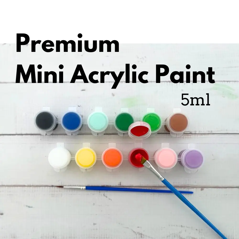 [SG] DitaDot Premium Mini Acrylic Paint 12 Colours DIY, with Paint Brush