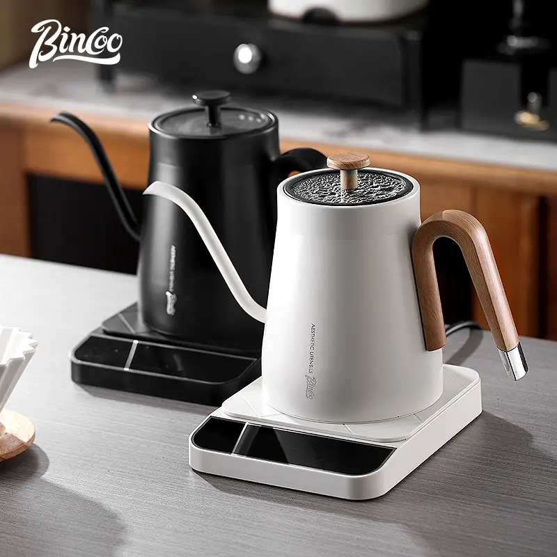 Bình pha cà phê pha tay nhiệt độ không đổi, BINCOO, Ấm đun nước Điện Điều khiển nhiệt độ thông minh, Bình Mỏng vòi, Dung Tích Lớn 800ML, Thích hợp cho gia đình và văn phòng 2