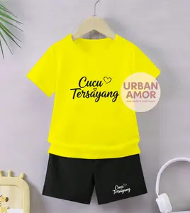 Urban Amor Setelan Anak Celana Hitam Cowok Cewek Gambar Cucu Tersayang