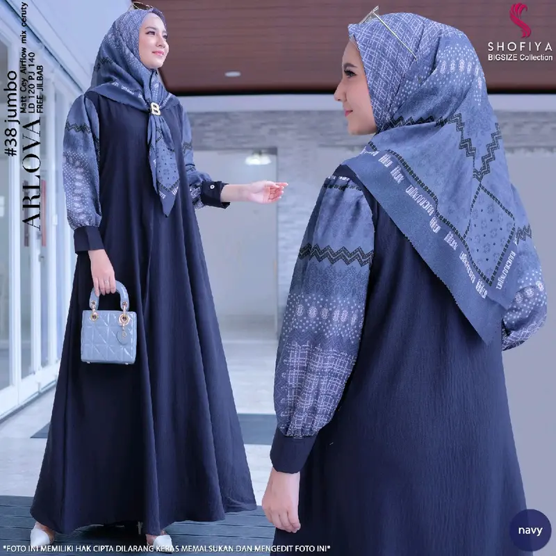 gamis wanita set hijab modis size jumbo arlova series 120 by shofiya kekinian Linen Kancing Airflow 5