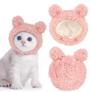 Topi Kucing Anjing Motif Beruang kelinci Lucu Bahan Lembut dan Nyaman untuk Hewan Peliharaan Anda