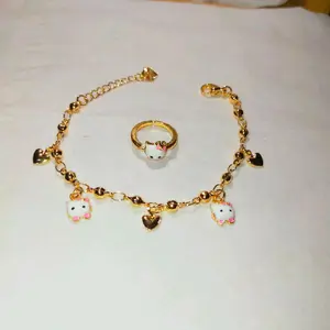 Gelang tangan anak free cincin titanium motif hello kitty cet Costume Fashion Kids