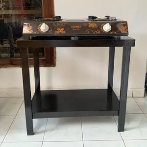 Meja Serbaguna Meja Kompor Gas 2 Tingkat, Meja Rak Kompor 2 Tungku, Meja Susun Meja Kompor Meja Dapur Furniture