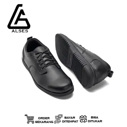 PRS - Sepatu Formal Pria Casual Kantoran Nikahan Kulit Syntetis Original Sepatu Pantofel Pria Resmi Formal hitam Coklat Gaya Trendy Kasual Kantoran Kuliah Wisuda Pesta Nikah Kondangan Gereja Kerja Pns Guru Kekinian Terlaris Terbaru Murah Shoes Black Black 0