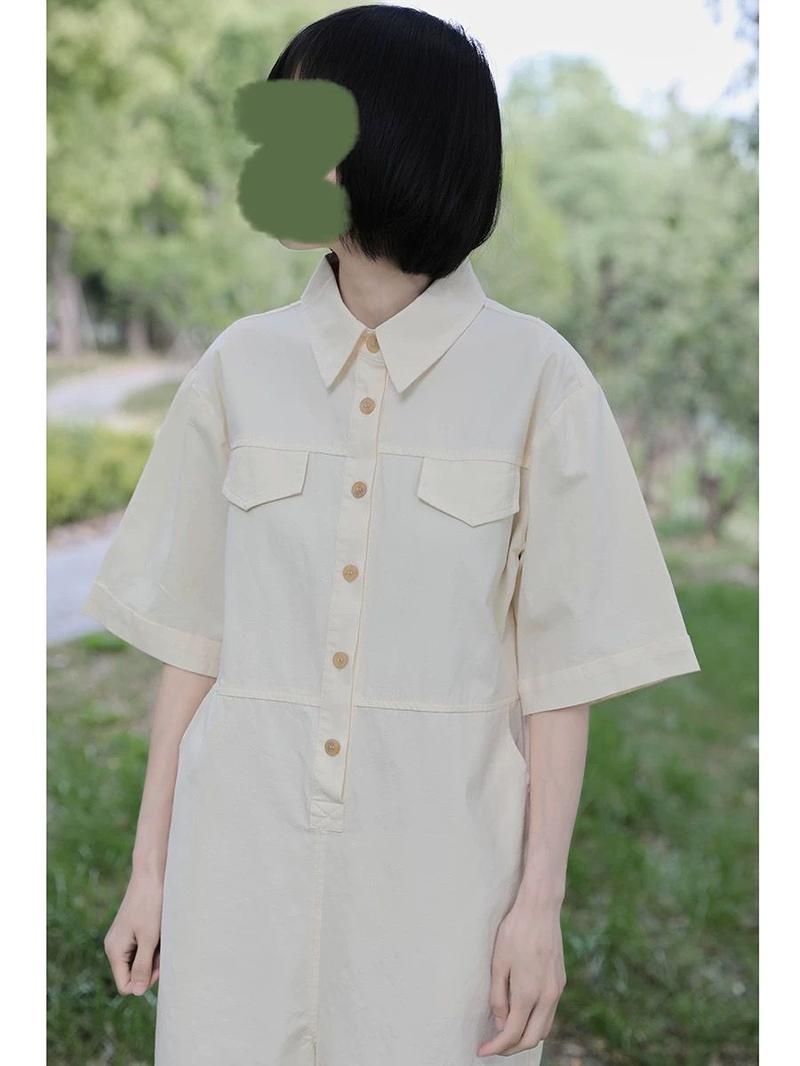Product Introduction of ESOM ROMPER WITH POCKET DETAIL UTILITY TWILL PLAYSUIT LOOSE WIDE LEG SHORT SLEEVE KOREAN STYE 6