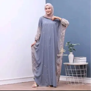 Kaftan Semprot fashion muslim wanita resleting depan