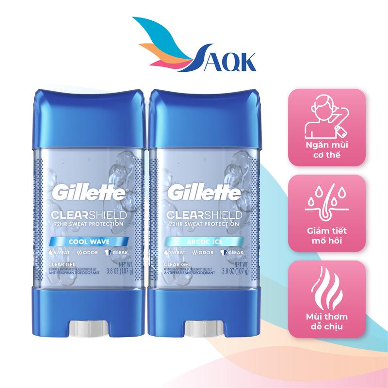 Gel khử mùi Gillette ClearShield (107g) - Ngăn mùi cơ thể, mùi thơm dễ chịu, lưu hương lâu