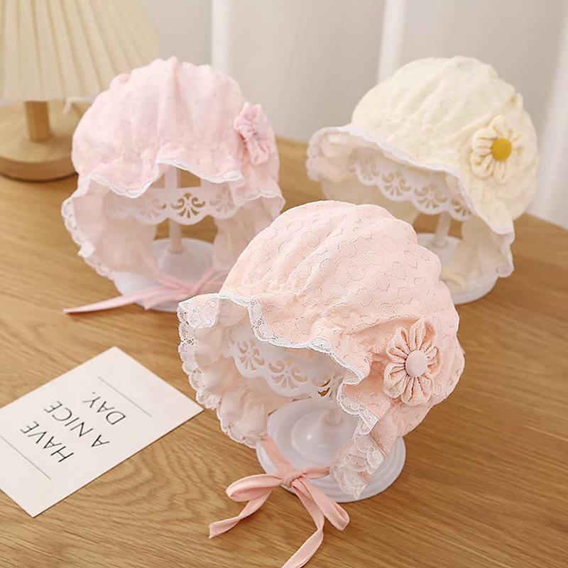 Mũ Che Nắng Buộc Hoa Đáng Yêu Cho Bé Mũ Che Nắng Ren Xếp Ly Cho Trẻ Sơ Sinh Mũ Ngư Dân Mùa Xuân Và Mùa Hè Cotton Mỏng Thoáng Khí Mũ Che Nắng Cho Bé Gái Sơ Sinh 3-12 Tháng