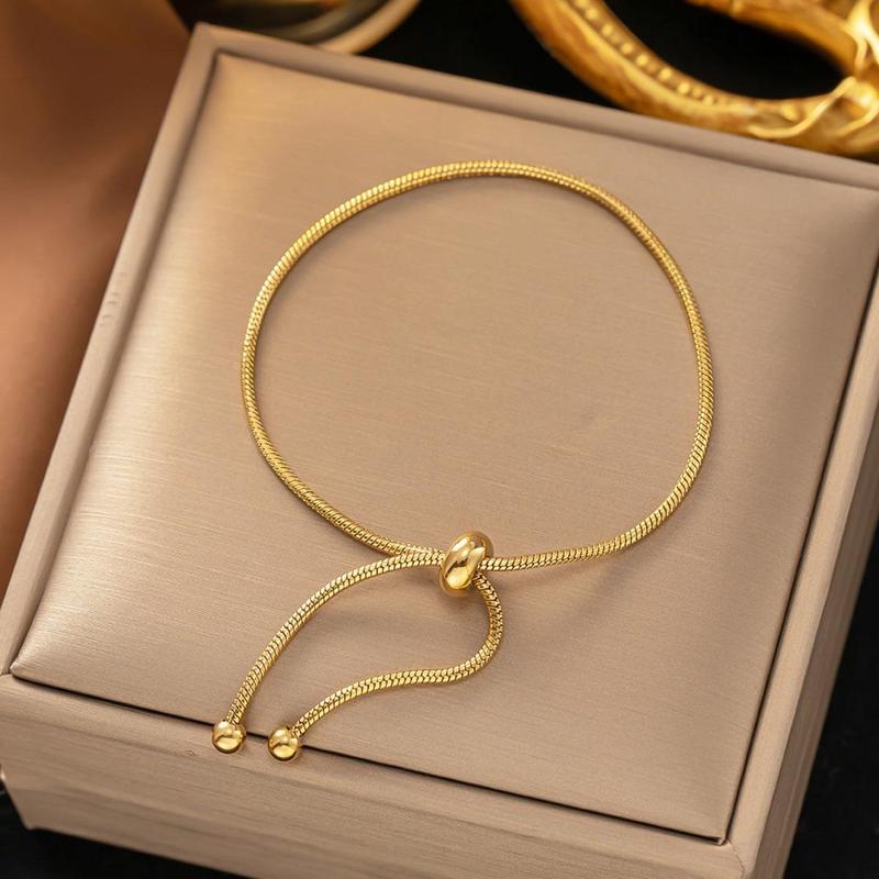 【 48 Styles】 Titanium Steel Gold Bracelet ,  Not Fade Bracelet for Women Stainless Bracelet Rose Gold Accessories 3
