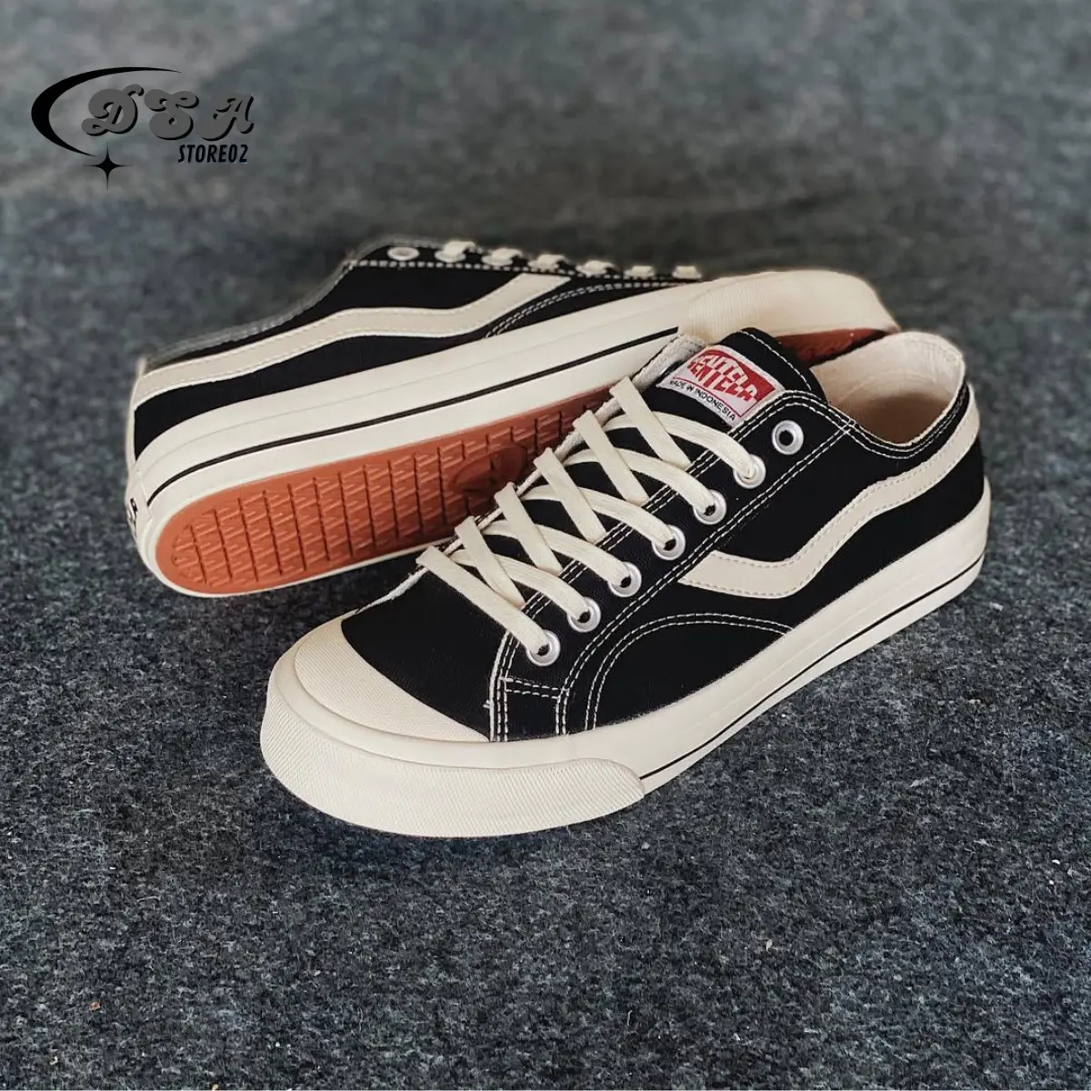 Sepatu low public black natural sepatu pria wanita sepatu sekolah best seller