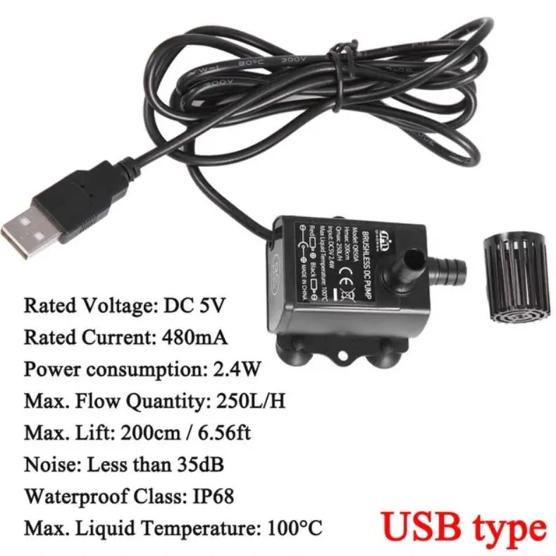 COD QIAORAN Pompa Air Mini USB Brushless Submersible Aquarium 5V - QR50A Terbaru 6