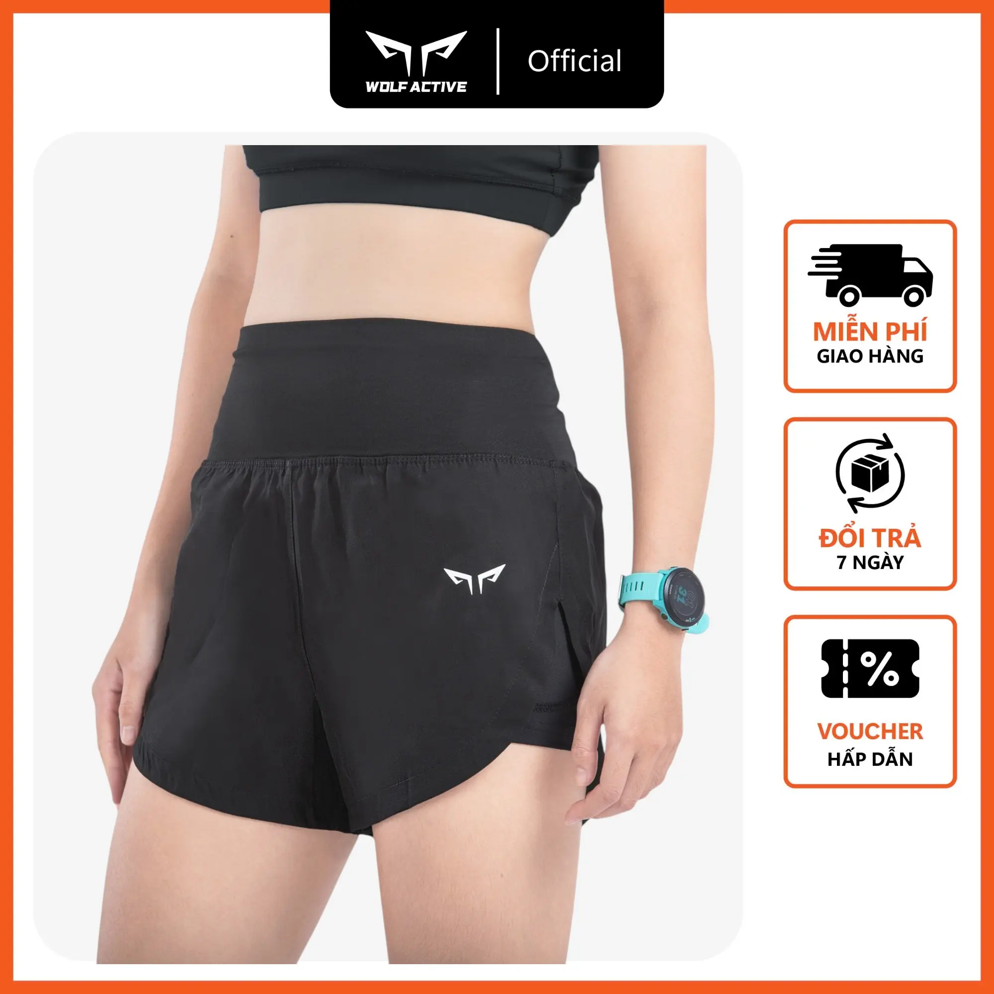 Quần Thể Thao Chạy Bộ Nữ Wolf Active Essential Run 79 2in1, Chất Vải Cao Cấp Nhẹ, Nhanh Khô Thấm Hút Mồ Hôi Tốt