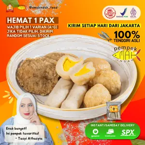 PEMPEK EMAK INDAH - PEMPEK MPENAK PALEMBANG ASLI IKAN TENGGIRI - Paket 1 Pax