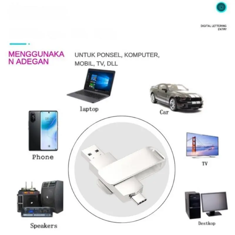 (COD) Flashdisk 2TB Type-C 1TB USB 3.0 High Speed 32GB 128GB 256GB 512GB Tahan Jatuh untuk Penyimpanan Komputer Warna Hitam Pink Silver OTG Storage 1