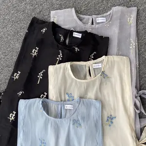 Calla Vest Rompi Organza Bordir Vest Remaja Baju Lebaran Outer Panjang Atasan Wanita