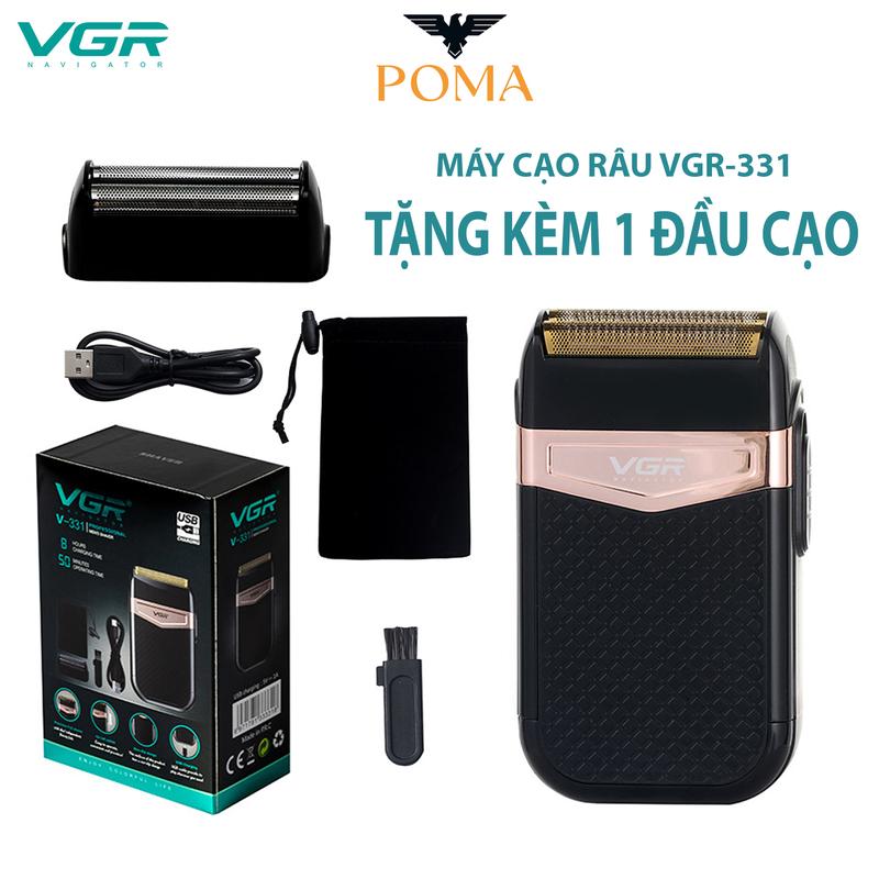  Máy cạo râu mini VGR-331 thiết kế siêu gọn máy khỏe bảo hành 12 tháng. Tặng kèm 1 đầu lưỡi cạo râu 