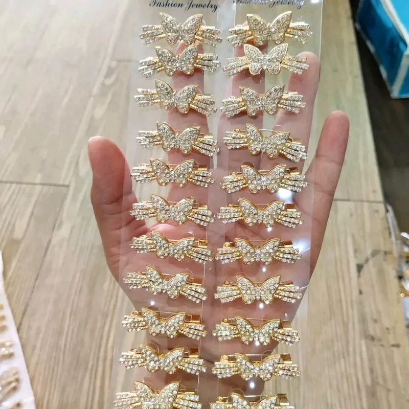 15 pcs BROS MIDI 2-3cm Campur Motif Beda Semua Bross Pin Peniti Hijab Random Mix Model Motif Silver Gold Penjepit 5