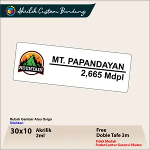 AKRILIK CUSTOM PLAKAT GUNUNG TIPE 2 ACRYLIC CUSTOM GUNUNG