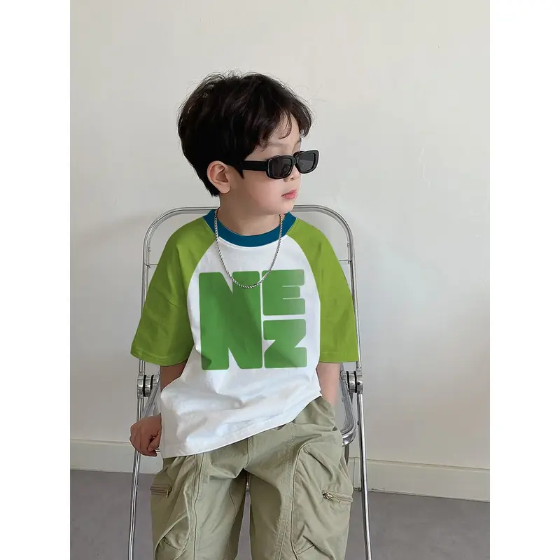 LANTANA C0269 Kaos-anak-laki-laki-ideal-untuk-usia-6-15-tahun-baju-anak-laki-laki-impor-Kaos-anak-sablon-depan-belakang-100-cotton-combed-Kaos-warna-blok-anak 3