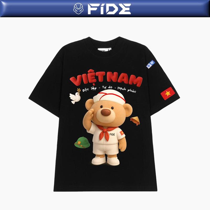 Áo thun FIDE Việt Nam unisex form rộng teddy local brand cổ tròn oversize - AT205