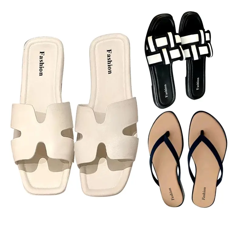 PROMO Beli 1 Gratis 2 Sandal Wanita Fashion | Sandal Slop Jepit Wanita Viral Kekinian | sandal Teplek Wanita Terbaru Sendal Karet Cewek 2