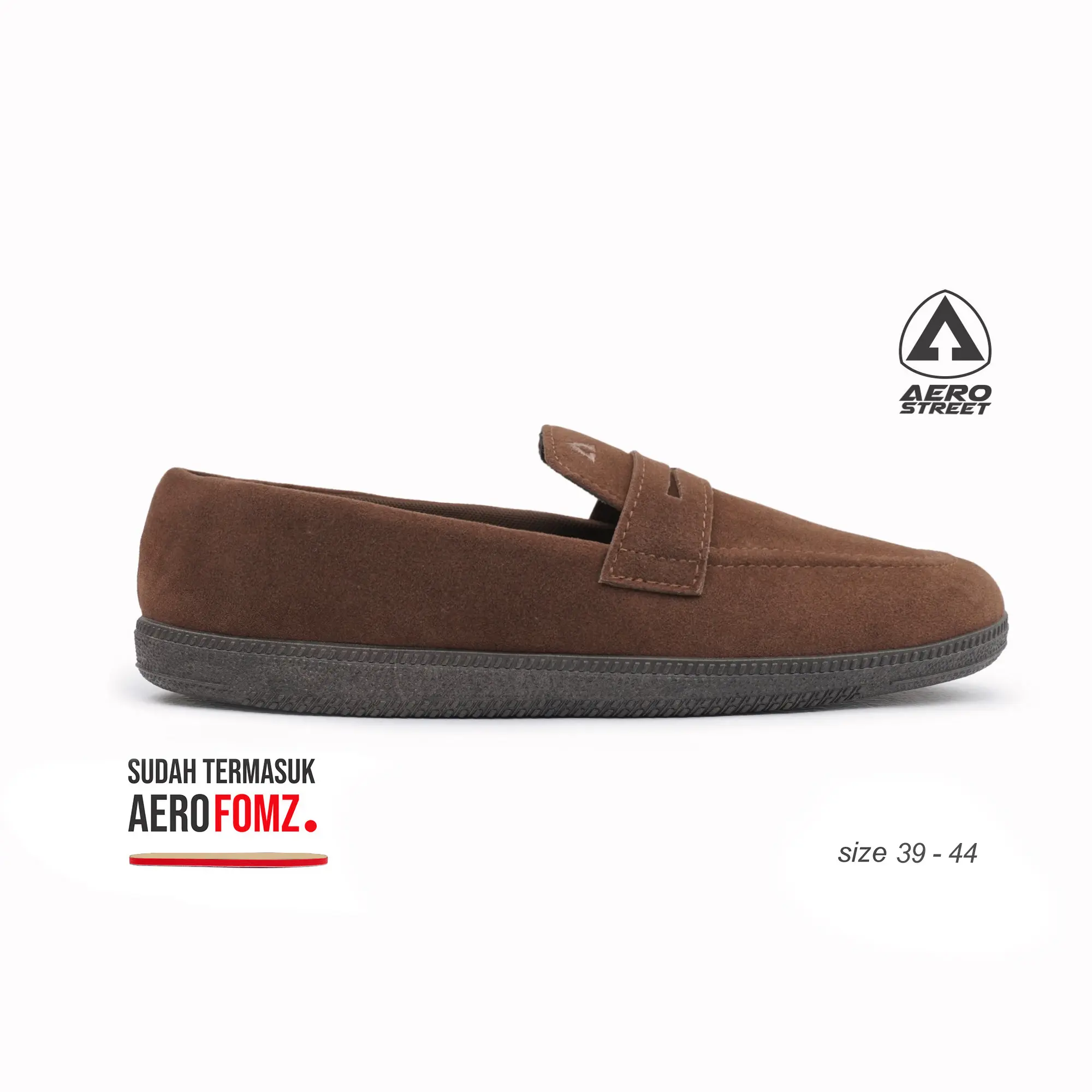 Aerostreet Sepatu Loafers Pria Cortado Coklat Tua Coklat Hitam Formal Casual Men Slip On Shoes Ringan Empuk Sepatu Kerja Kantor 39-44