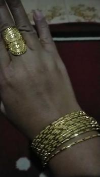 Product Review of gelang kroncong set 12 motip bambu 6 motip cantik maret edisi eid mubarok mewah Emas Gold from I**❤ 1