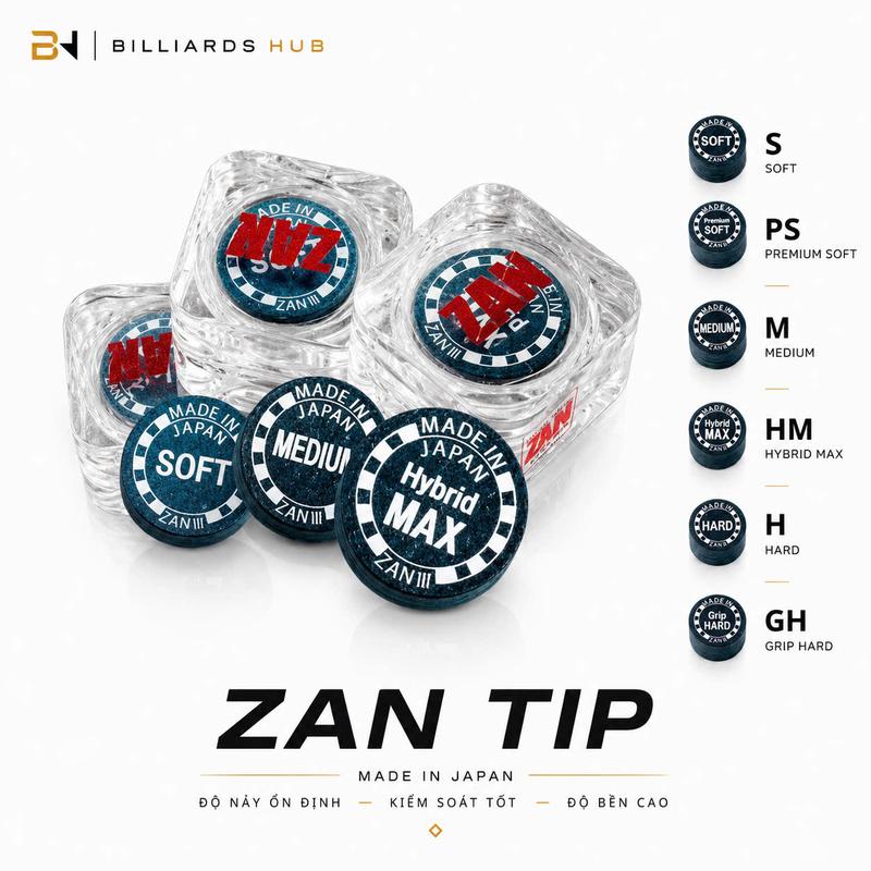 Đầu tẩy Zan Tips - Made in Japan Thế hệ mới nhất 2026 - Billiards Hub