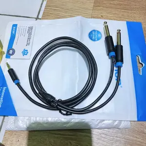 VENTION Kabel Aux Splitter 3.5mm to 2x 6.5mm TRS to TS Gold Plated Male Accessories Black