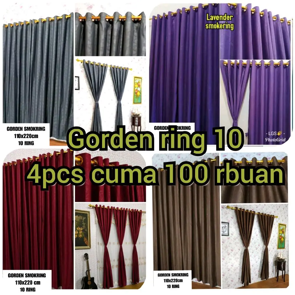 paket hemat 4 pics 100 rb Smokring Ring 10 Ukuran 110x220 - Curtain Gorden